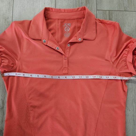 Joe Fresh Women's Golf Shirt, Medium, Peachy Orange/Pink Color - Picture 6 of 6